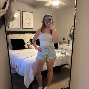 Missguided Light Blue Denim Shorts